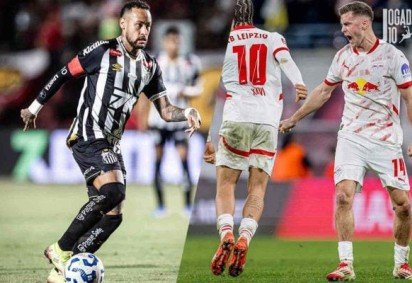 Santos e RB Leipzig se enfrentam em amistoso  -  (crédito: Foto: Raul Baretta/ Santos FC e divulgação/RB Leipzig)