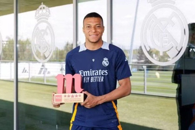 Mbappé encerrou sua primeira temporada com a camisa do Real Madrid - (crédito: Foto: Divulgação / Real Madrid) Mbappé encerrou sua primeira temporada com a camisa do Real Madrid - (crédito: Foto: Divulgação / Real Madrid)