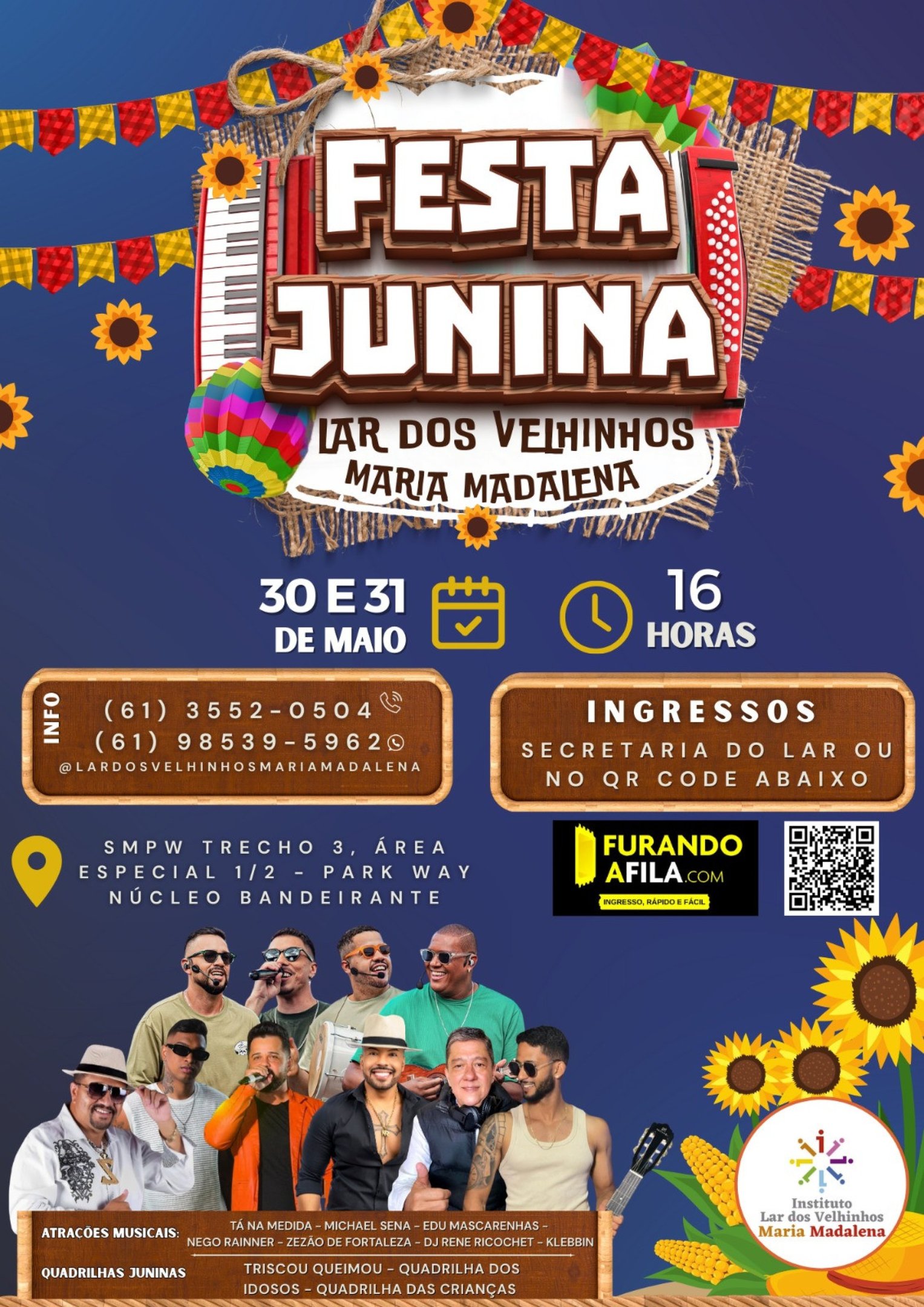 Evento terá quadrilhas juninas, atrações musicais e bazar de roupas e móveis 