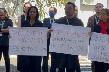 No protesto, os funcionários pediram mais investimentos por parte do governo  -  (crédito: Cedido ao Correio )