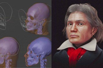 Reconstrução facial de Beethoven -  (crédito: Reprodução/pesquisa)
