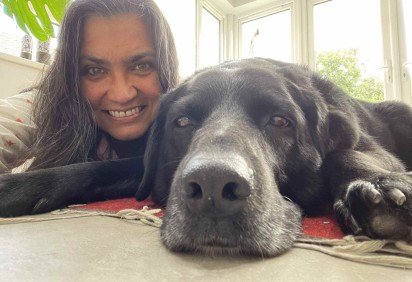 Ana Paula Corradini e seu cachorro Samba. -  (crédito: Divulgação)