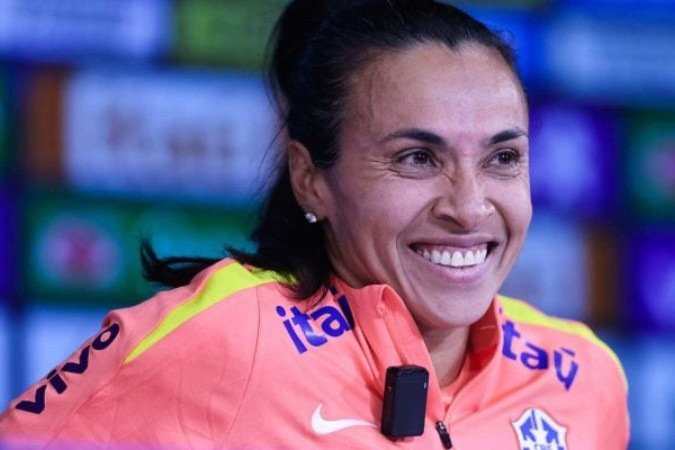 Rainha Marta em coletiva antes do jogo do Brasil contra o Japão - (crédito: Foto : Lívia Villas Boas / CBF) Rainha Marta em coletiva antes do jogo do Brasil contra o Japão - (crédito: Foto : Lívia Villas Boas / CBF)