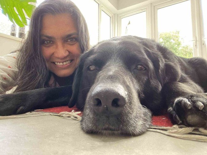 Ana Paula Corradini e seu cachorro Samba. - (crédito: Divulgação) Ana Paula Corradini e seu cachorro Samba. - (crédito: Divulgação)