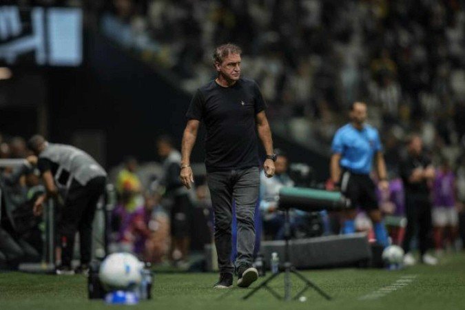 Cuca faz cara feia com o mau futebol do time no empate com o Cienciano - (crédito: Foto: Pedro Souza / Atlético) Cuca faz cara feia com o mau futebol do time no empate com o Cienciano - (crédito: Foto: Pedro Souza / Atlético)