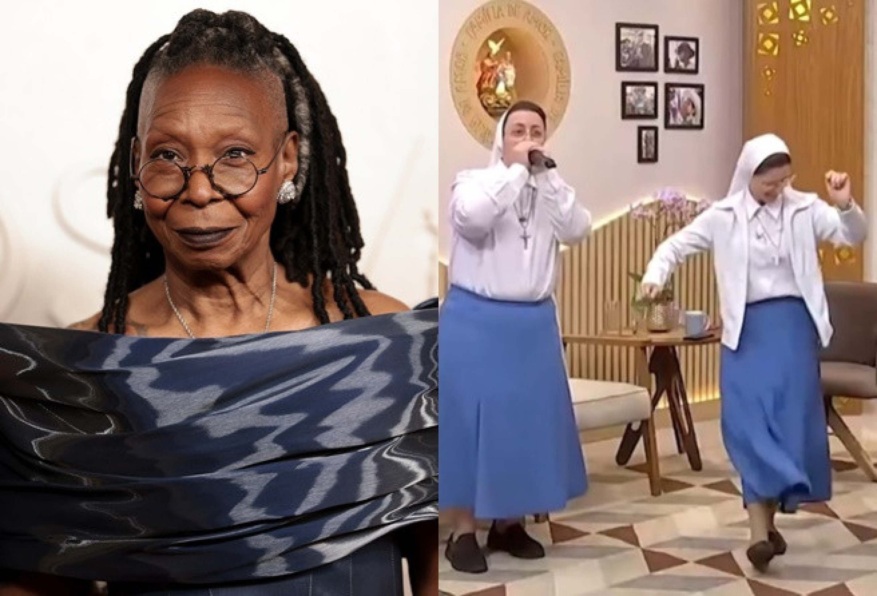 ‘Mudança de Hábito’ à brasileira: Whoopi Goldberg elogia freiras do beatbox