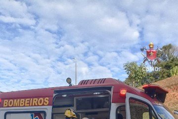 Bombeiros atendem o motorista 