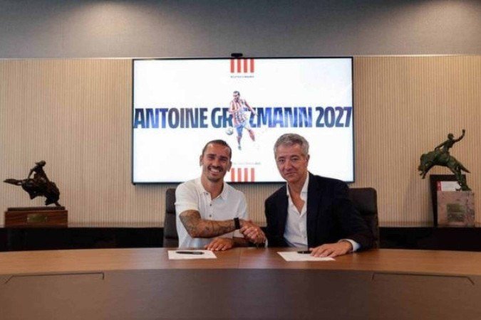 Griezmann assina contrato até 2027 com o Atlético de Madrid -  (crédito: Foto: Divulgação)