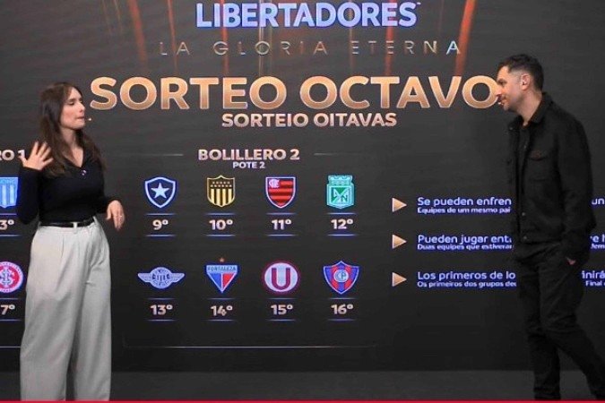 Sorteio ao vivo dos confrontos da Libertadores -  (crédito: Reprodução/YouTube)