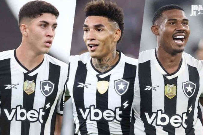 Jair, Igor Jesus e Cuiabano, todos do Botafogo, negociam com o Nottingham Forest, da Inglaterra - (crédito: Fotos: Vitor Silva/Botafogo) Jair, Igor Jesus e Cuiabano, todos do Botafogo, negociam com o Nottingham Forest, da Inglaterra - (crédito: Fotos: Vitor Silva/Botafogo)