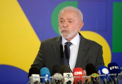Lula concede entrevista a jornalistas no Palácio do Planalto nesta terça-feira (3/6) -  (crédito: Ed Alves/CB/D.A Press)