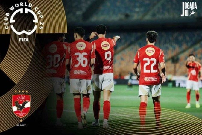 Al Ahly, gigante africano, é um dos integrantes do Grupo A do Mundial de Clubes -  (crédito: Foto: Arte sobre foto de Divulgação/Al Ahly )