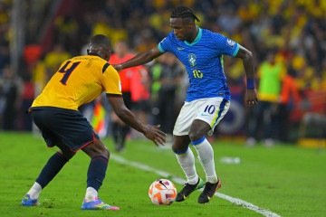 Qualidade individual de Vinicius Junior não foi suficiente para liderar a Seleção à vitória contra o Equador -  (crédito: Rodrigo Buendia/AFP)