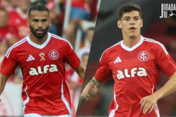 Com ausência de Fernando, Ronaldo (direita) e Thiago Maia (direita) concorrem pela titularidade no Inter - (crédito: Foto: Ricardo Duarte / Internacional) Com ausência de Fernando, Ronaldo (direita) e Thiago Maia (direita) concorrem pela titularidade no Inter - (crédito: Foto: Ricardo Duarte / Internacional)