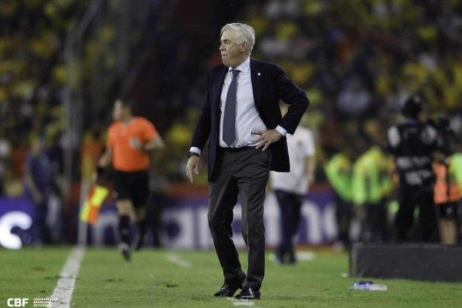 Jornal identifica marca de Ancelotti, mas cita 'falta de recompensa' da Seleção Brasileira - (crédito: Foto: Rafael Ribeiro/CBF) Jornal identifica marca de Ancelotti, mas cita 'falta de recompensa' da Seleção Brasileira - (crédito: Foto: Rafael Ribeiro/CBF)