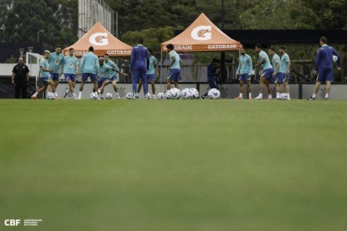 Brasil treinou no CT Joaquim Grava com apenas os reservas indo a campo - (crédito: Foto: Rafael Ribeiro / CBF) Brasil treinou no CT Joaquim Grava com apenas os reservas indo a campo - (crédito: Foto: Rafael Ribeiro / CBF)