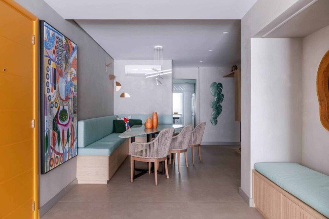O canto alemão é a escolha perfeita para criar espaços versáteis e funcionais (Projeto: Cristiane Schiavoni Arquitetura e Decoração | Imagem: Rafael Renzo) - (crédito: EdiCase) O canto alemão é a escolha perfeita para criar espaços versáteis e funcionais (Projeto: Cristiane Schiavoni Arquitetura e Decoração | Imagem: Rafael Renzo) - (crédito: EdiCase)