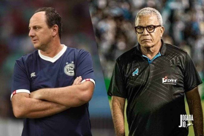 Rogério Ceni e Hélio dos Anjos comandam Bahia e Náutico, pela Copa do Nordeste - (crédito: Foto: Letícia Martins/EC Bahia; Jorge Luís Totti/Paysandu) Rogério Ceni e Hélio dos Anjos comandam Bahia e Náutico, pela Copa do Nordeste - (crédito: Foto: Letícia Martins/EC Bahia; Jorge Luís Totti/Paysandu)