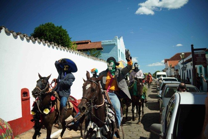 Os mascarados são figuras folclóricas do festejo do Divino - (crédito: Álvaro Gaspre) Os mascarados são figuras folclóricas do festejo do Divino - (crédito: Álvaro Gaspre)