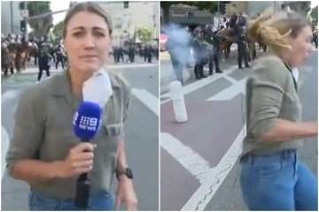 Lauren Tomasi foi atingida na perna - (crédito: Reprodução/Redes sociais) Lauren Tomasi foi atingida na perna - (crédito: Reprodução/Redes sociais)