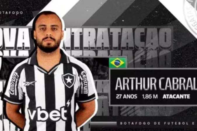 O BOtafogo anunciou em suas redes sociais a contratação de Arthur Cabral - (crédito: Arthur Cabral, a nova contratação do Botafogo ) O BOtafogo anunciou em suas redes sociais a contratação de Arthur Cabral - (crédito: Arthur Cabral, a nova contratação do Botafogo )
