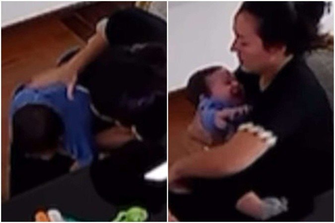 Domenico, de 8 meses, sofreu um engasgo -  (crédito: Reprodução/Instagram/@bianapolitano)