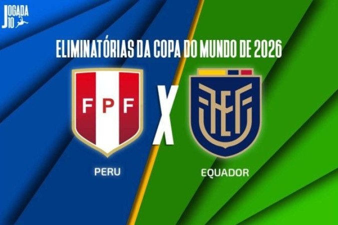 Peru e Equador se enfrentam pela 16ª rodada das Eliminatórias Sul-Americanas da Copa do Mundo de 2026 - (crédito: Arte: Jogada10) Peru e Equador se enfrentam pela 16ª rodada das Eliminatórias Sul-Americanas da Copa do Mundo de 2026 - (crédito: Arte: Jogada10)