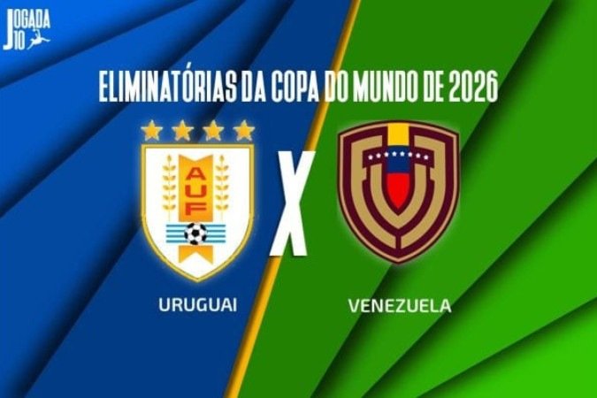 Uruguai e Venezuela duelam pelas Eliminatórias da Copa do Mundo - (crédito: Arte: Jogada10) Uruguai e Venezuela duelam pelas Eliminatórias da Copa do Mundo - (crédito: Arte: Jogada10)