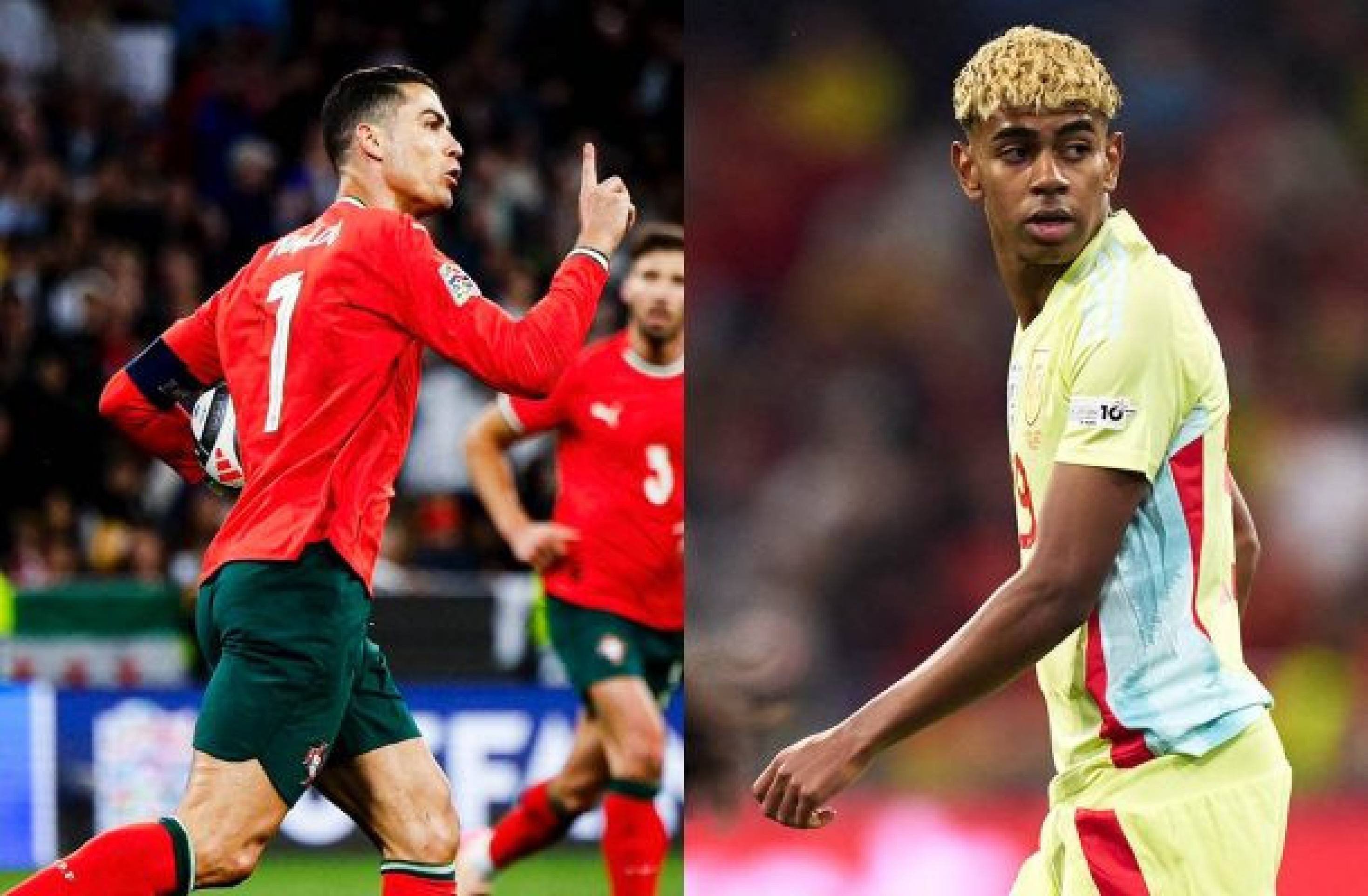 Reação de Yamal ao cumprimentar Cristiano Ronaldo causa revolta na web