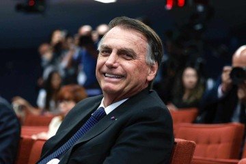 Bolsonaro durante interrogatório no STF -  (crédito: Fellipe Sampaio/STF)