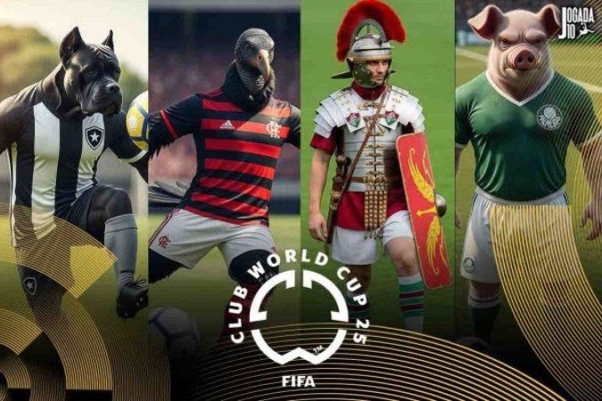 Veja as mascotes dos times do Mundial de Clubes 2025 -  (crédito: Arte: Jogada 10 e imagens Criadas por IA/ Google Gemini)