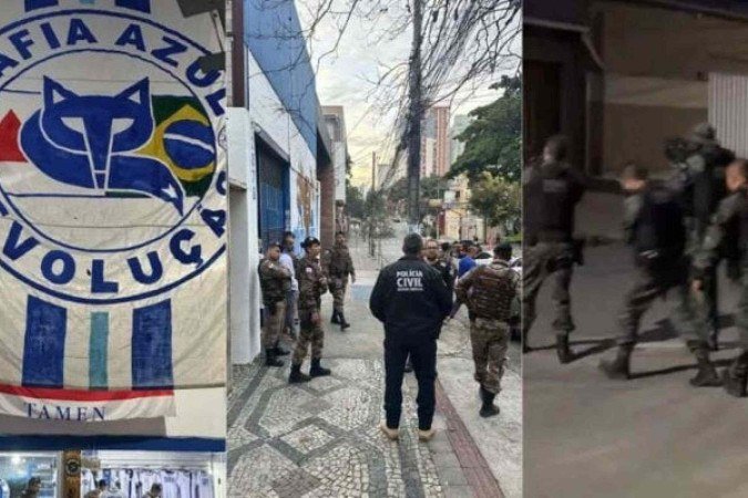 Presidentes da Máfia Azul, do Cruzeiro, são presos em ação nesta terça-feira (10) - (crédito: Foto: Reprodução) Presidentes da Máfia Azul, do Cruzeiro, são presos em ação nesta terça-feira (10) - (crédito: Foto: Reprodução)