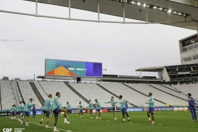 Treino da Seleção Brasileira na Neo Química Arena -  (crédito: Foto: Rafael Ribeiro/CBF)
