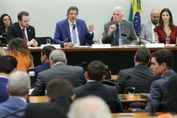 O ministro Fernando Haddad na audiência na Câmara -  (crédito: Lula Marques/Agência Brasil)
