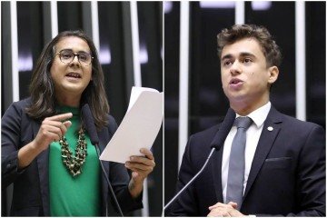 A deputada Duda celebrou a decisão contra Nikolas, que não cabe mais recurso -  (crédito: Pablo Valadares/Câmara dos Deputados e Zeca Ribeiro/Câmara dos Deputados)