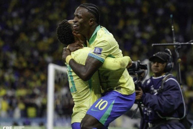 Vini Jr marca e com o 1 a 0 o Brasil, agora comandado por Ancelotti, está confirmando em mais uma Copa do Mundo - (crédito: Foto: Rafael Ribeiro/CBF) Vini Jr marca e com o 1 a 0 o Brasil, agora comandado por Ancelotti, está confirmando em mais uma Copa do Mundo - (crédito: Foto: Rafael Ribeiro/CBF)
