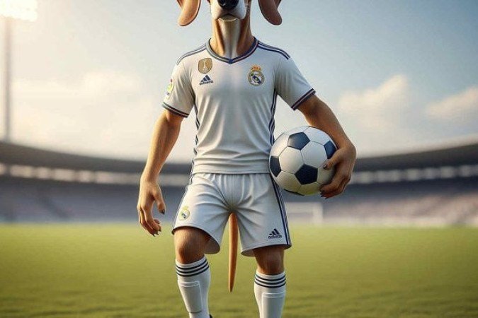 Enfim, estamos no Grupo H. ComeÃ§ando pelo Real Madrid, que, curiosamente, nÃ£o possui mascote oficial. O clube opta por manter sua tradiÃ§Ã£o e identidade sem a presenÃ§a de um personagem representativo. No passado, porÃ©m, a imagem de um cachorro representava o clube. Foto: Criado por IA/ Google Gemini