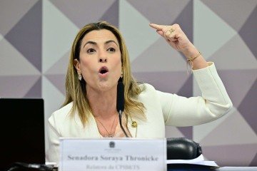'O que está em jogo aqui não é a defesa de um indivíduo, mas sim o respeito à separação dos Poderes', diz Soraya Thronicke sobre medidas cautelares impostas a Marcos do Val -  (crédito: Geraldo Magela/Agência Senado)