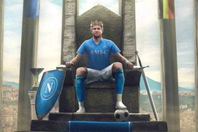 De Bruyne deixa o Manchester City e acerta com o Napoli, da Itália - (crédito: Foto: Divulgção/Napoli) De Bruyne deixa o Manchester City e acerta com o Napoli, da Itália - (crédito: Foto: Divulgção/Napoli)