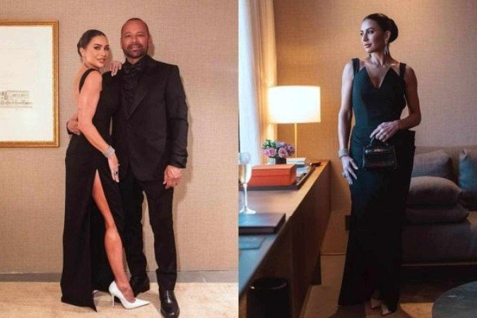 Namorada de Neymar Pai, Mariane Bernardi aposto em look ousado para marcar presença em leilão beneficente -  (crédito: Fotos: Reprodução / Instagram)