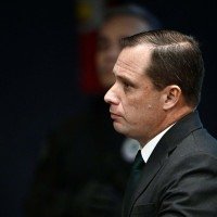 Cid manteve na acareação a sua versão de que teria pedido a Câmara, também réu na ação penal, para acompanhar a agenda de Moraes, a pedido de Bolsonaro -  (crédito: Evaristo Sa/AFP)