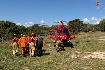 Jovem de 22 anos cai do cavalo e é transportado em estado grave para o hospital
 -  (crédito: CBMDF)