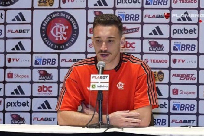 Zagueiro do Flamengo, Léo Ortiz em coletiva nesta sexta-feira - (crédito: Foto: Reprodução / Flamengo TV) Zagueiro do Flamengo, Léo Ortiz em coletiva nesta sexta-feira - (crédito: Foto: Reprodução / Flamengo TV)