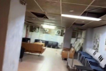 Bunker em hotel abrigou a comitiva: uns optaram por ar a noite no local, enquanto outros voltaram para o quarto -  (crédito: Reprodução Instagram @flaviovalle.rio)