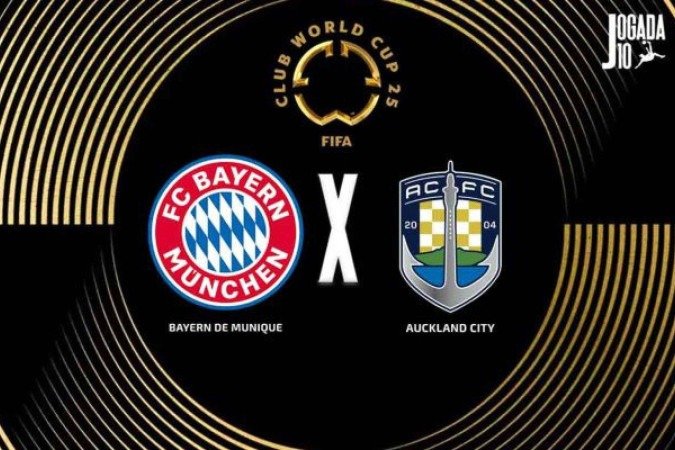 Bayern de Munique e Auckland City se enfrentam pela 1ª rodada do Grupo C do Mundial de Clubes - (crédito: Arte: Jogada10) Bayern de Munique e Auckland City se enfrentam pela 1ª rodada do Grupo C do Mundial de Clubes - (crédito: Arte: Jogada10)