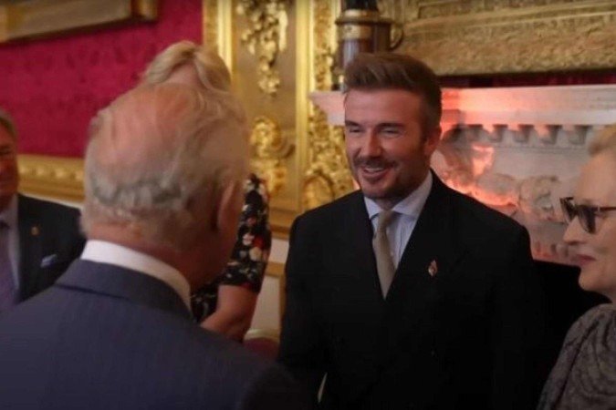 David Beckham recebe homenagem - (crédito: Foto: Reprodução / The Royal Family Channel) David Beckham recebe homenagem - (crédito: Foto: Reprodução / The Royal Family Channel)