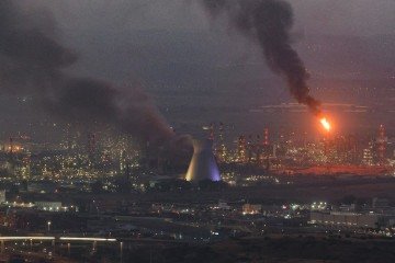 Ataque iraniano em Haifa, Israel, em 16 de junho -  (crédito:  AFP)