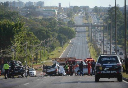 Acidente deixa uma pessoa morta e outras duas feridas na EPIA Sul, sentido Gama -  (crédito: Ed Alves/CB/D.A Press)
