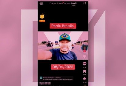 Uma sequência de vídeos publicada no TikTok tenta convencer os usuários da rede de que há em curso uma paralisação em massa de caminhoneiros, motoboys e profissionais do agronegócio -  (crédito: Reprodução/Comprova)