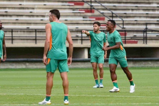 Arias em treino do Fluminense antes de enfrentar o Dortmund (ALE), pelo Mundial -  (crédito: Foto: Marcelo Gonçalves/Fluminense FC)
